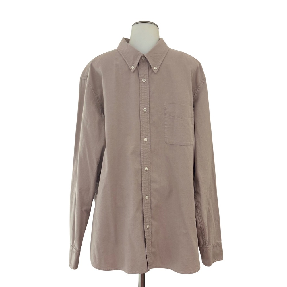 Sonoma Button Down Shirt Mens XL Khaki Cotton Original Fit Excellent